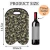 2-Bottle Wine Gift Tote Carrier Camo Mariney Anchor Neoprene Wine Tote Bags Holder Cooler Wine Gift for Women Men view 2