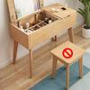 KWOKING Solid Wood Dressing Table Scandinavian Flip-Top Vanity Desk Nordic Multi-Functional Bedroom Small Computer Desk Integrated Flip Type Makeup Table Natural - Makeup Vanity 39" L x 18" W x 30" H view 2
