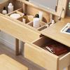 KWOKING Solid Wood Dressing Table Scandinavian Flip-Top Vanity Desk Nordic Multi-Functional Bedroom Small Computer Desk Integrated Flip Type Makeup Table Natural - Makeup Vanity 39" L x 18" W x 30" H view 4