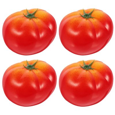 DECHOUS 4Pcs Artificial Tomatoes, Fake Tomatoes Artificial Vegetable for Decoration Lifelike Artificial Tomatoes Realistic Photo Prop for Home Kitchen Christmas Party
