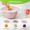 4-1 Strainer Bowl with Lid Set - Strainers and Colanders, Colander for Kitchen, Pasta Strainer, Fruit Cleaner, Veggie Wash, Funny Kitchen Present, Fruit Washing Bowl, Cooking Present for Women - Pink view 4