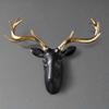 KIZMIQ Wall Decor Nordic Black Resin Deer Head Animal Art Crafts Wall Mount Home Living Room Bedroom Creative Ornament Wall Hanging view 3