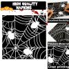 50 Guests Halloween Spider Web Plates and Napkins Party Supplies Spiderweb Party Decorations Disposable Tableware Black and White Halloween Dinnerware Favor for Get Together Celebration, 200PCS view 3