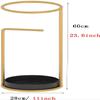 REMYS Umbrella Stand Holder Entryway Hallway Umbrella Stand Rack 60 Cm Tall Umbrella Stand HolderRound Umbrella Storage Rack for Hallway/Foyer/Indoor/Office, Black Removable Drip Tray, Gold view 2