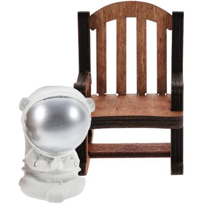 ibasenice 1set Miniature Astronaut Figurine Zen Astronaut Rocking Chair Decor for Desktop Unique Spaceman Ornament for Home Office Living Room Bedroom and Classroom Spaces