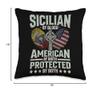 99 Gifts Sicilian Fan T-Shirts & Jersey Sicilian by Blood American by Birth Sicily Throw Pillow, 16x16, Multicolor view 4