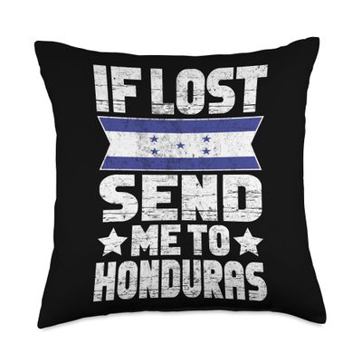 99 Gifts Honduran Fan T-Shirts & Jersey Honduran If Lost Send Me to Honduras Throw Pillow, 18x18, Multicolor