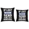 99 Gifts Honduran Fan T-Shirts & Jersey Honduran If Lost Send Me to Honduras Throw Pillow, 18x18, Multicolor view 3