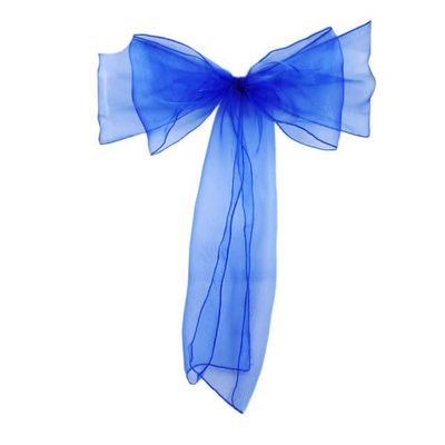 DOWNER Bows Chair Cover Sash,50pcs Organza Chair Sash Bow for Cover Banquet Wedding Party Event Xmas Decoration Sheer Organza Fabric Supply 18cm*275cm-red (Color : Royal Blue)