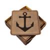 Anchor Nautical Coasters - Handmade Coasters Set of 6 - Engraved Barware Decorations - Leather Bar Decor - Man Cave Father's Day Present view 1
