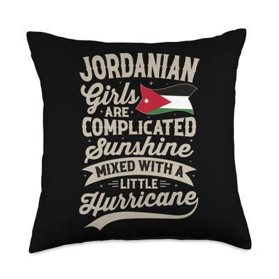 99 Gifts Jordanian Fan T-Shirts & Jersey Jordanian Girls Funny Jordan Women Throw Pillow, 18x18, Multicolor