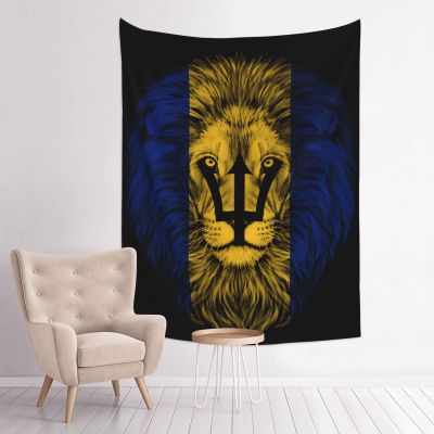 Barbados Flag Lion Tapestry Wall Hanging Tapestries Wall Decorations For Home Dorm Bedroom Living Room Decor (29x37 Inch)