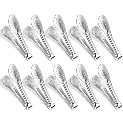 10PCS Serving Tongs, Small Kitchen Tongs,XEVOM Stainless Steel small Appetizer Tongs Mini Sugar Ice (5 Inch)