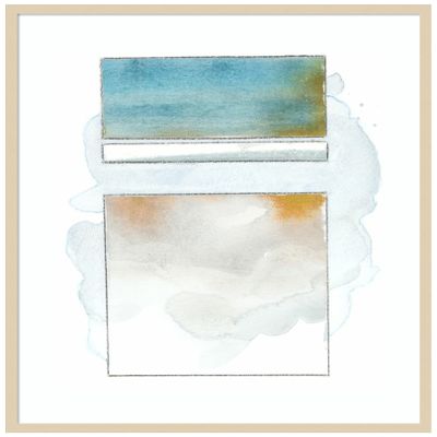 Amanti Art Framed Wall Art Print 41x33 Pacific Horizon V by Rob Delamater, Abstract Wall Art, Modern Contemporary Decor, X-Large Poster Painting Artwork for Living Room, Bedroom, Bathroom, Kitchen,