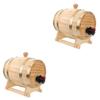 Zerodeko Carboy 5 Gallon 2 pcs Wine Barrel Wood Whiskey Aging Barrels Wine Dispenser Dispenser Beer Barrels Wooden Wine Making Bourbon Wooden keg Beer Keg Delicate jug view 1