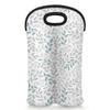 2-Bottle Wine Gift Tote Carrier Grey Leaf Pattern Neoprene Wine Tote Bags Holder Cooler Wine Gift for Women Men view 1