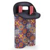 2-Bottle Wine Gift Tote Carrier Mandala Mexican Italian Neoprene Wine Tote Bags Holder Cooler Wine Gift for Women Men view 4