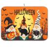 Kcldeci Halloween Pumpkin Gnome Dish Drying Mat, Autumn Fall Absorbent Microfiber Dishes Drainer Mats for Kitchen Counter Large Size,Dish Drying Pad 16x18 view 1