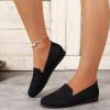CsgrFagr Ladies Fashion Solid Color Breathable Mesh Round Toe Flat Sole Casual Shoes Man's Shoes Casual (Black, 7.5) view 2