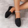 CsgrFagr Ladies Fashion Solid Color Breathable Mesh Round Toe Flat Sole Casual Shoes Man's Shoes Casual (Black, 7.5) view 3