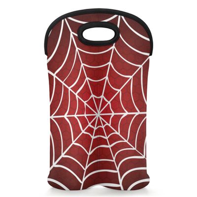 2-Bottle Wine Gift Tote Carrier Pattern White Red Neoprene Wine Tote Bags Holder Cooler Wine Gift for Women Men