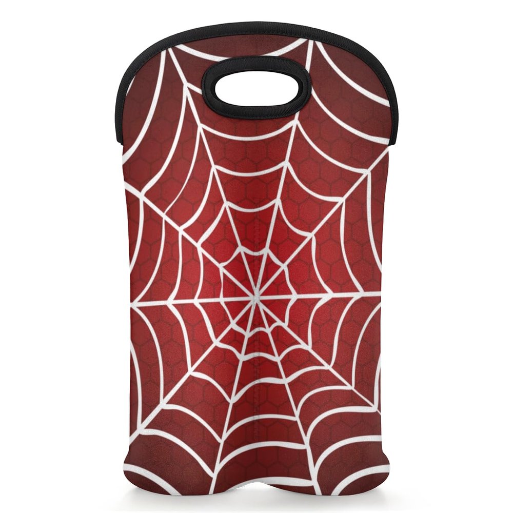 2-Bottle Wine Gift Tote Carrier Pattern White Red Neoprene Wine Tote Bags Holder Cooler Wine Gift for Women Men