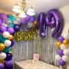 80th Birthday Balloons Purple for Women, 40 Inch Giant Purple Mylar Foil Number 80 Balloons Self Inflating, Purple Digit 8 & 0 Helium Balloons for 80th Anniversary Party Decorations Supplies view 4