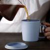 HASMI Coffee Cup Beautiful Colored Ceramic Mug Office Drinking Cup With Cover 360ML Tea Cup Coffee Cup Tea Cup (Color : E) view 3