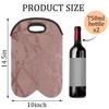 Abstract Pink Foil Marble 2-Bottle Wine Gift Tote Carrier Sleeve Neoprene Wine Tote Bags Holder Cooler Wine Lover Gift view 2