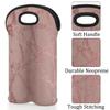Abstract Pink Foil Marble 2-Bottle Wine Gift Tote Carrier Sleeve Neoprene Wine Tote Bags Holder Cooler Wine Lover Gift view 3