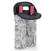 2-Bottle Wine Gift Tote Carrier Paris Theme Neoprene Wine Tote Bags Holder Cooler Wine Gift for Women Men view 4