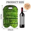 2-Bottle Wine Gift Tote Carrier Forest Tree Green Neoprene Wine Tote Bags Holder Cooler Wine Gift for Women Men view 2