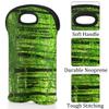 2-Bottle Wine Gift Tote Carrier Forest Tree Green Neoprene Wine Tote Bags Holder Cooler Wine Gift for Women Men view 3