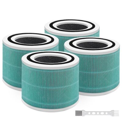 NXBHG 4 Pack Core 300/Core P350 Compatible with LEVOIT Core P350/Core 300 and Core 300S, Grade True Filter High-Efficiency Activated Carbon, Compare to Part # Core 300-RF (300-green-4Pack)