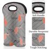 2-Bottle Wine Gift Tote Carrier Tropical Animal Flamingo Neoprene Wine Tote Bags Holder Cooler Wine Gift for Women Men view 3