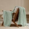 PHF 100% Cotton Waffle Weave Throw Blanket, Soft Lightweight Breathable Cozy Throws for Couch Bed Sofa, Luxury Aesthetic Blanket Gift for Home Decor & Office, 50"x60", Mint Green view 1