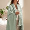 PHF 100% Cotton Waffle Weave Throw Blanket, Soft Lightweight Breathable Cozy Throws for Couch Bed Sofa, Luxury Aesthetic Blanket Gift for Home Decor & Office, 50"x60", Mint Green view 2