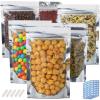 150-Pack 14" x 10" Large Reclosable Mylar Bags for Food Storage Stand Up 1 Gallon Bags Resealable Smell Proof Aluminum Silver Foil Pouches with Clear Window Kitchen Storage Edible Packaging view 1