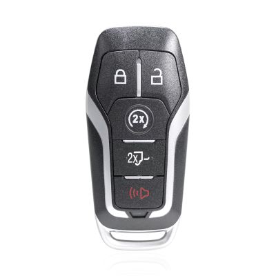 Unifizz Replacement Smart Key Fob Case Keyless Entry Remote Keys Shell Cover 5 Buttons Black with Blade No Chip for Ford F150 F250