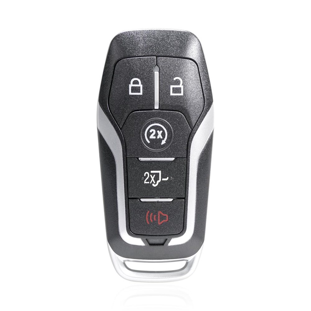 Unifizz Replacement Smart Key Fob Case Keyless Entry Remote Keys Shell Cover 5 Buttons Black with Blade No Chip for Ford F150 F250