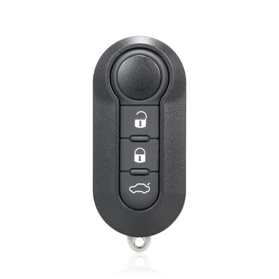 Unifizz Replacement Key Fob Case Keyless Entry Remote Keys Shell Black 3 Buttons for Fiat 500/500X/500L 2007-2020