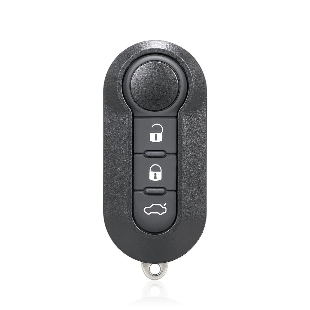 Unifizz Replacement Key Fob Case Keyless Entry Remote Keys Shell Black 3 Buttons for Fiat 500/500X/500L 2007-2020