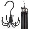 ZEDODIER Belt Hanger, 4 Pack Rotatable Belt Rack Closet Accessories Organizer, Maximum 24 Storage Capacity, Hanging Holder Storage Hook for Belt, Bra, Tank Top, Tie, Scarf, Purse, Black view 1