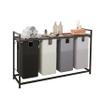 LIVEHOM Laundry Basket Four Laundry Hamper with Removable Bags, Fabric Handles, Large Top Shelf and Laundry Bag for Bathroom, Dorm, Laundry Room view 1