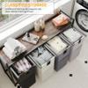 LIVEHOM Laundry Basket Four Laundry Hamper with Removable Bags, Fabric Handles, Large Top Shelf and Laundry Bag for Bathroom, Dorm, Laundry Room view 3