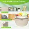 4-1 Colander with Bowl Set - Rotatable Strainers for Kitchen, Food Strainers and Colanders, Funny Presents for Women, Fruit Cleaner, Veggie Wash, Aesthetic Kitchen Gadget Essentials - Beige view 3
