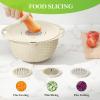 4-1 Colander with Bowl Set - Rotatable Strainers for Kitchen, Food Strainers and Colanders, Funny Presents for Women, Fruit Cleaner, Veggie Wash, Aesthetic Kitchen Gadget Essentials - Beige view 4