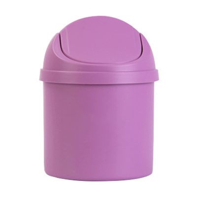 Desktop Trash Can, PP Countertop Trash Can with Intimate Lid, Mini Tabletop Garbage Can, Compact Waterbasket for Home Kitchen Desk Bedroom Vanity Living Room Coffee Table(Purple)