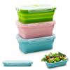 Alimat PluS 16.9oz Small Silicone Food Storage Containers with Lids, 3 Pack Set 500ml Collapsible Meal Prep Lunch Containers, Microwave, Freezer and Dishwasher Safe view 1