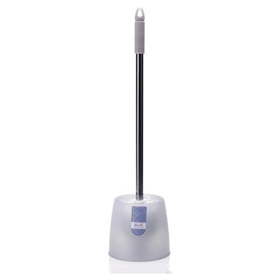Home Toilet Brush Plastic Floor Stand Toilet Bowl Brush and Stand with Stainless Steel Handle Toilet Cleaner Brush